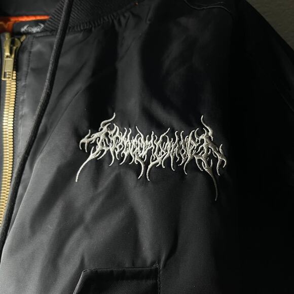 Vetements Style Japanese Brand Arabic Embroidery Bomber Jacket - Picture 7 of 8